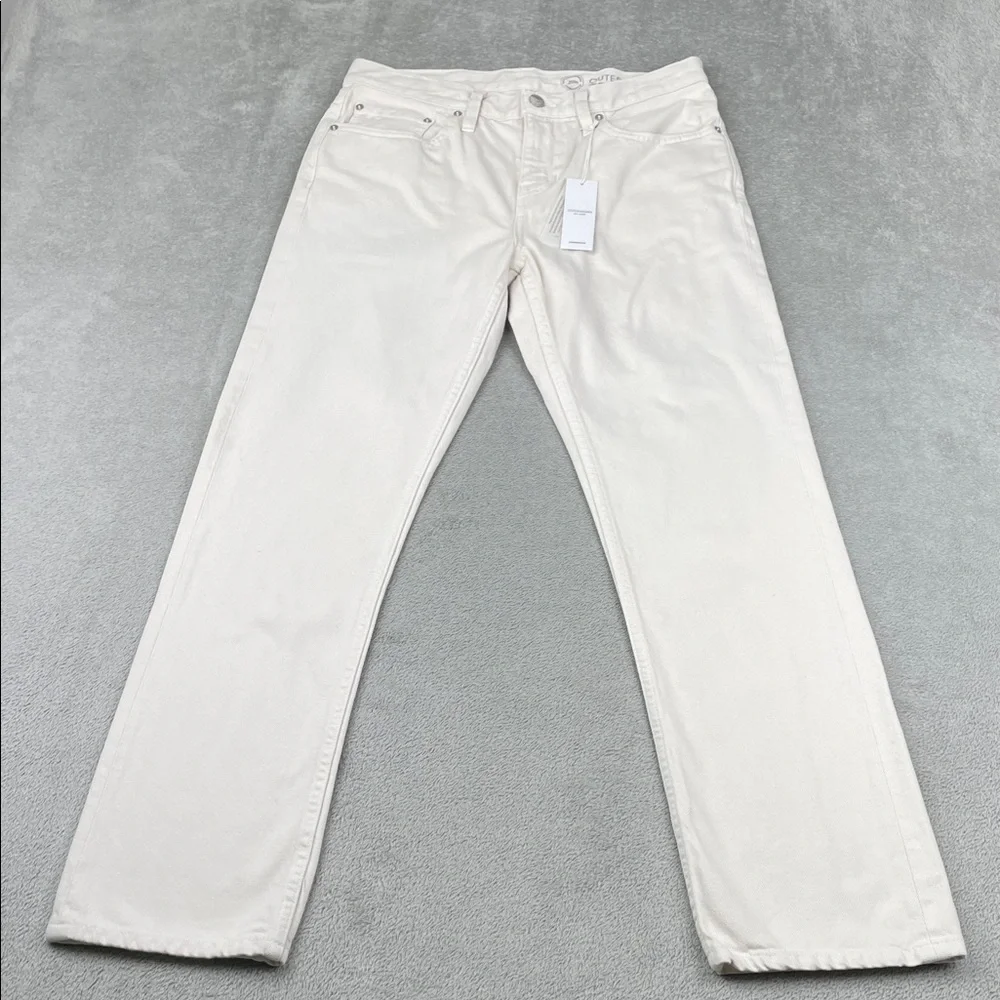 NEW Outerknown 29x30 Men's The Dunes Straight Off-White Denim‎ Pants FLAW